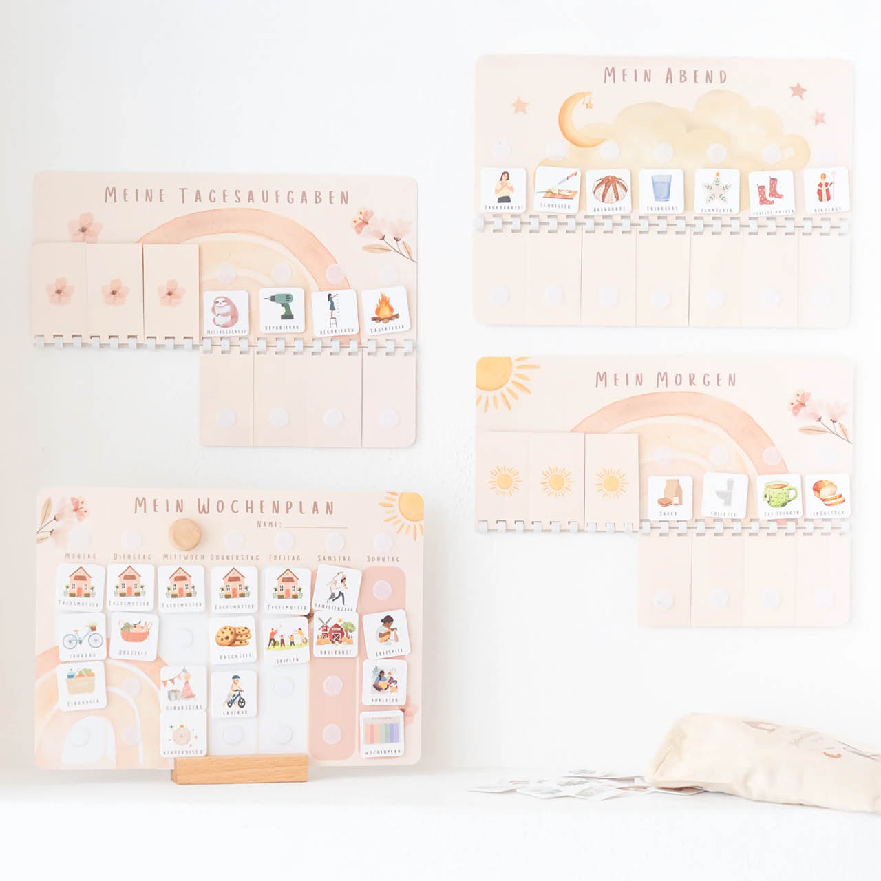 Wochenplaner mit Regenbogen Motiv und 3 Routineplänen