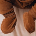 Vorschaubild Velours Babyschuhe aus Bio Baumwolle