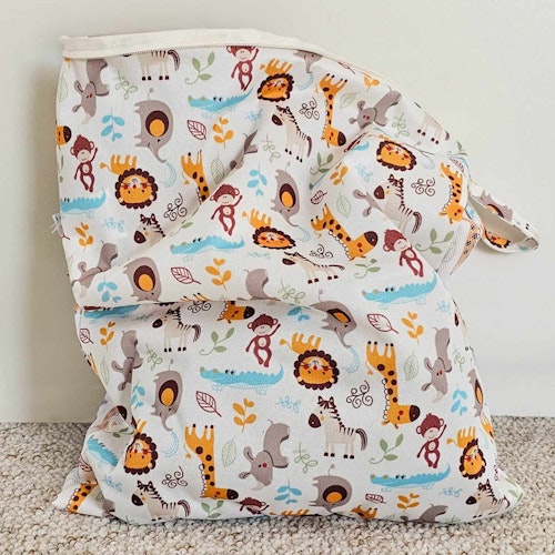 Wetbag mit Trockenfach beige 31x38 cm Motiven