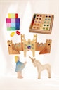 Vorschaubild Lichtbauquader 24 Teile in Holzkiste mit Plexiglasdeckel 17x12cm