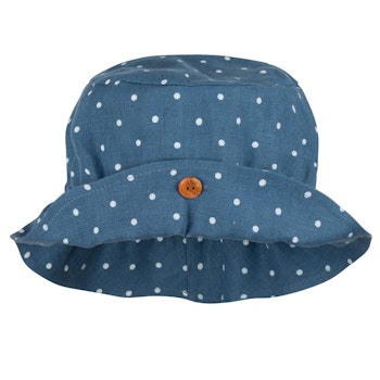 Leichte Leinen Sommermütze jeans-blau Punkte