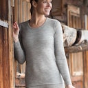 Vorschaubild Damen Wolle Seide Langarmshirt