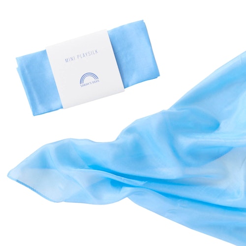 Spieltuch Seide hellblau klein 53 x 53 cm