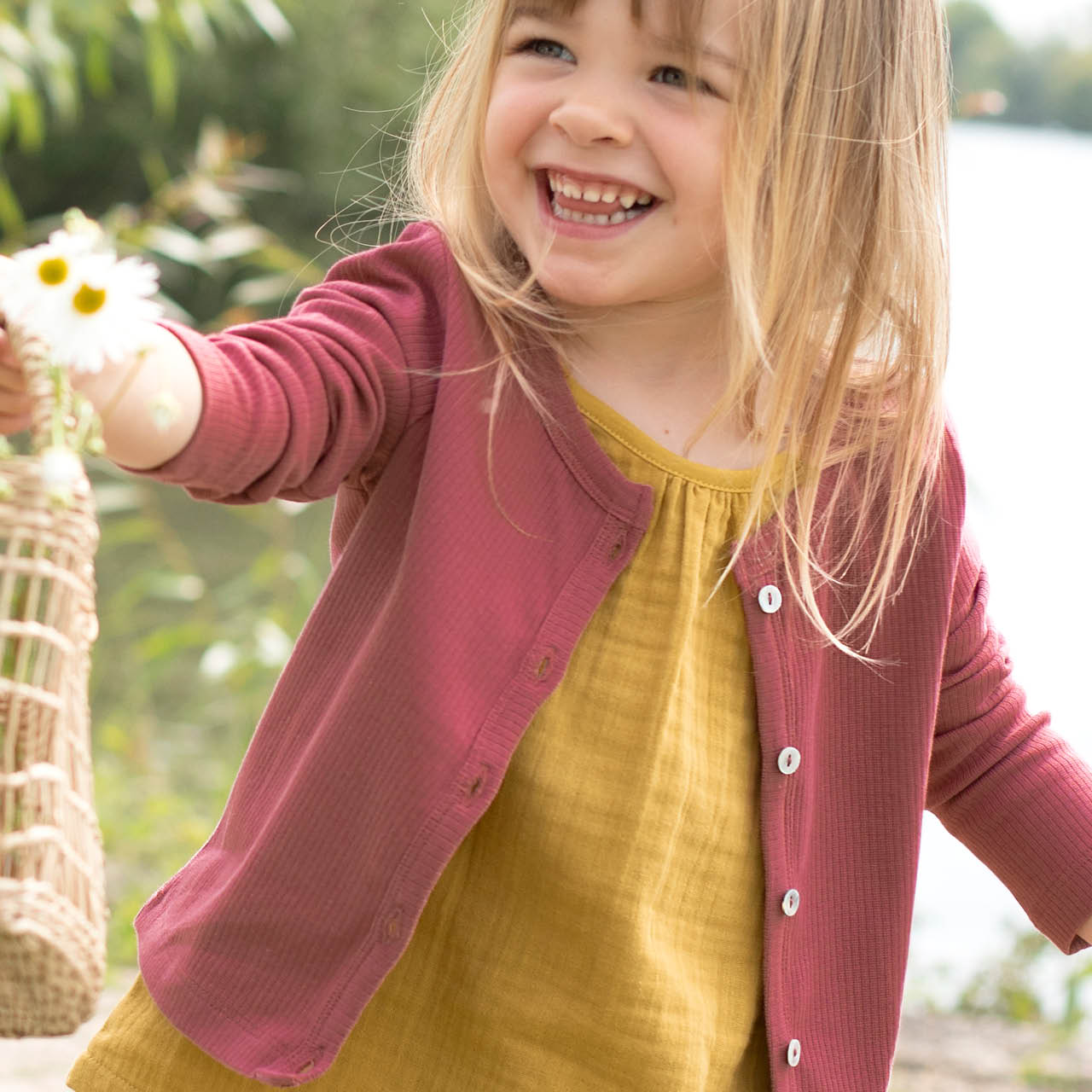 Leichter Ripp-Jersey Cardigan