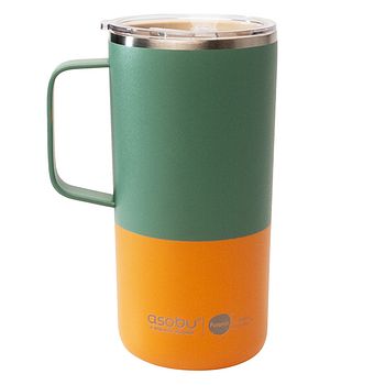 Edelstahl Thermobecher mit Henkel Pastellgrün 590 ml