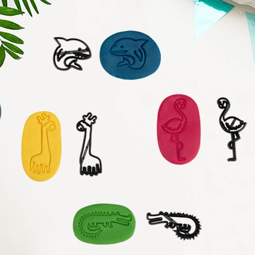 Ausstechförmchen Knete Zootiere