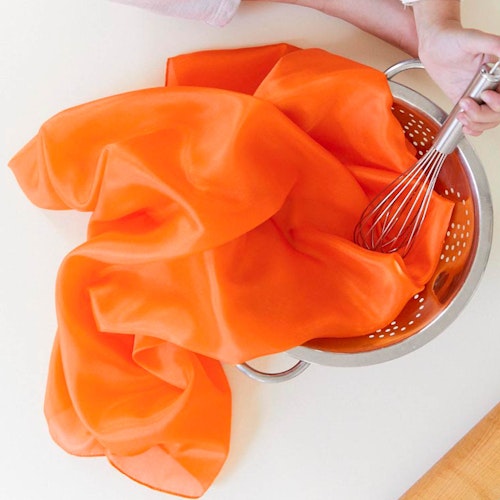 Spieltuch Seide orange mittel 89 x 89 cm