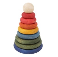 10-tlg Stecksäule Steckspiel rund - pflanzlich gefärbt