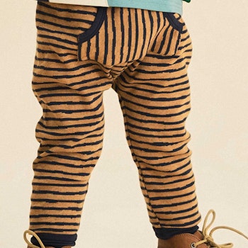 Jacquard Krabbelhose Ringel navy-braun