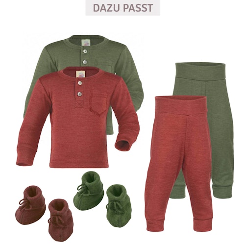 Wolle Seide Langarmshirt Knopfleiste