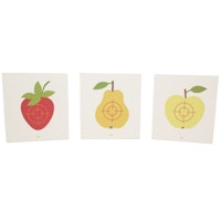 3 stehende Zielscheiben aus Holz Obst