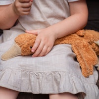 Gans klein Dinkelspreu Kuscheltier Wärmekissen rost