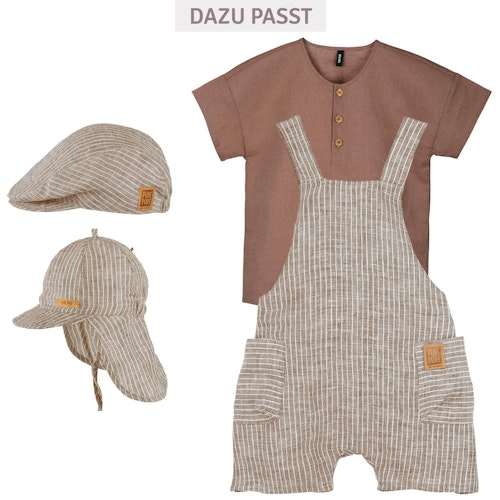 Luftig, lockere Latzhose Leinen