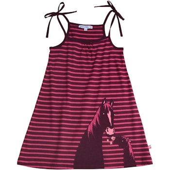 Sommer Kleid ohne Arm Pferdemotive beere