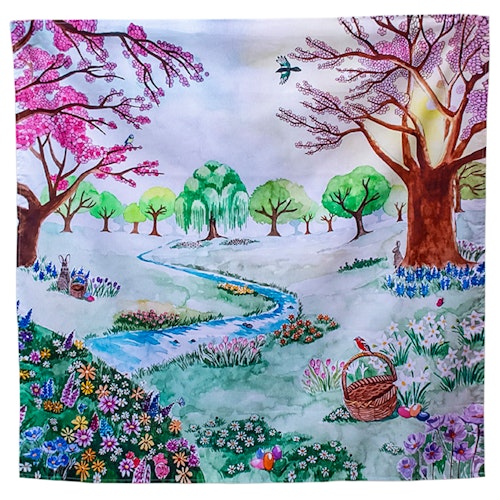 Spieltuch Bio-Baumwolle Ostern Waldlichtung 100 x 100 cm