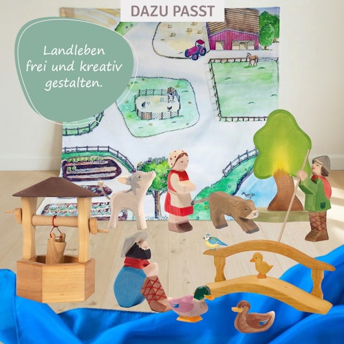 Hirte sitzend - Krippenfigur aus Holz 10,5 cm