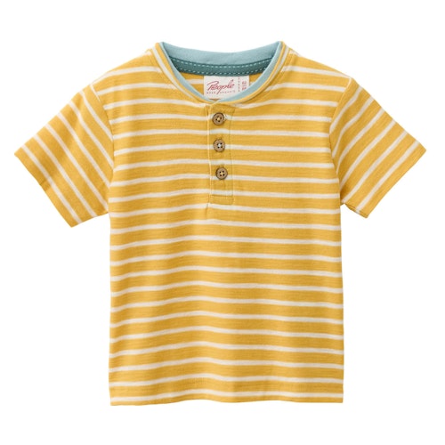 Leichtes Henley T-Shirt Ringel