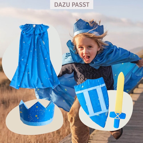 Blaues Ritterschwert weich aus Seide 43 cm