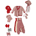 Vorschaubild Schurwolle Baby rosa Strickhandschuhe