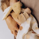 Vorschaubild Schmusetuch aus Musselin mit Kopf Teddy