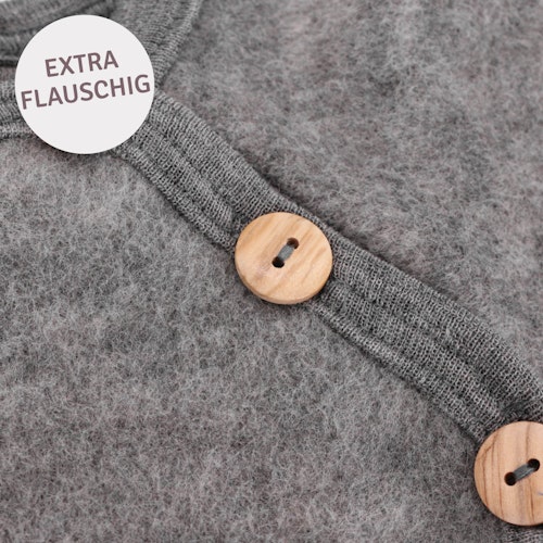 Babypullover Wollplüsch mit seitlichen Knöpfen