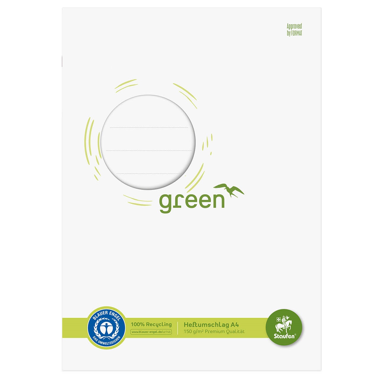 Heftumschlag für DIN A4 Schulheft – weiß