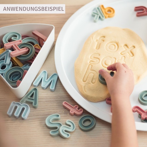 Sensorikspielzeug 57 Buchstaben zum Buchstabieren pastell