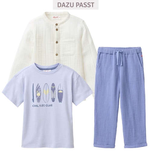 Leichte Musselin Hose blau