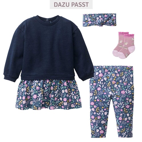 Edle Rippe Leggings Blümchen