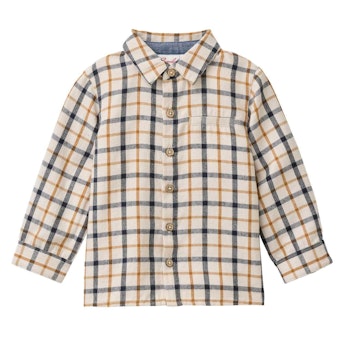 Warmes Flanellhemd hellbeige kariert