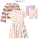 Vorschaubild Sommerkleid kurzarm Blumen beige