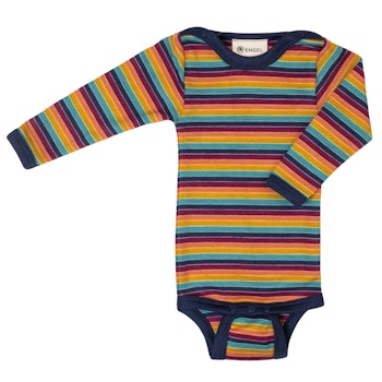 Baby Body langarm Wolle Seide multicolour
