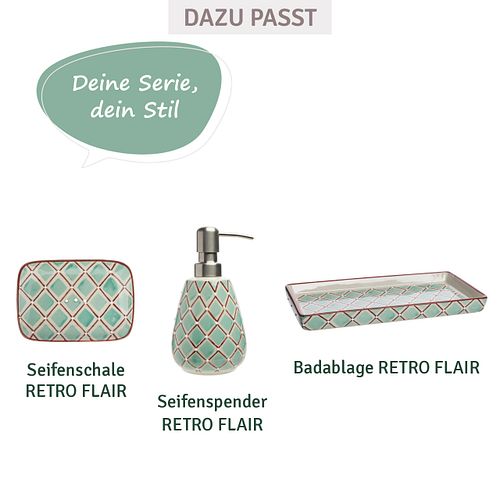 Seifenschale RETRO FLAIR rechteckig aus Keramik