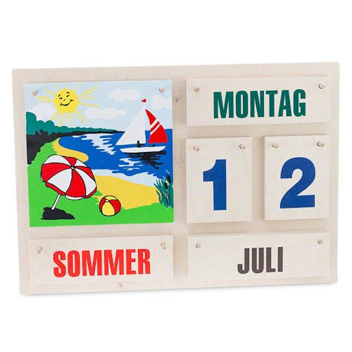 Kalender aus Holz Jahreszeiten und Datum