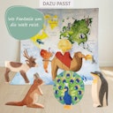 Vorschaubild Pfau mit Rad Holzfigur 8 cm