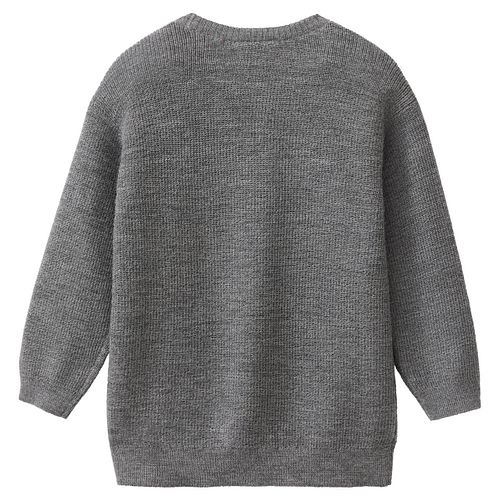 Merino Strick Pullover silbergrau melange 98/104