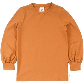 Hochwertiges Langarmshirt mit Puffärmeln haselnussbraun