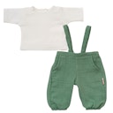 Vorschaubild Puppen Latzhose m. Shirt 28-35cm grün, Bio-Baumwolle