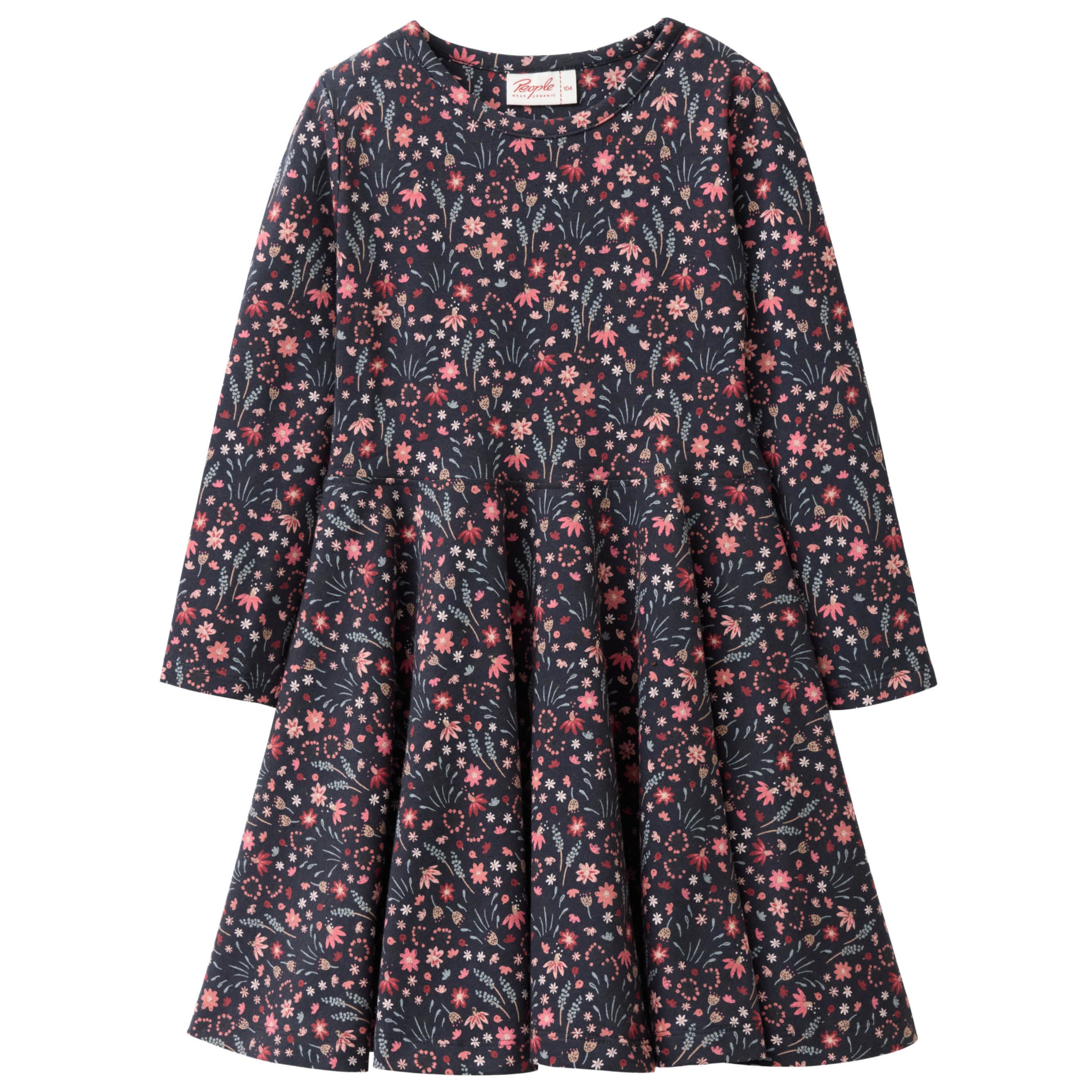 Kleid People Wear Organic langarm Motiv