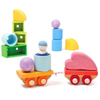 Bauspiel Holzzug – 17 tlg + Schnur
