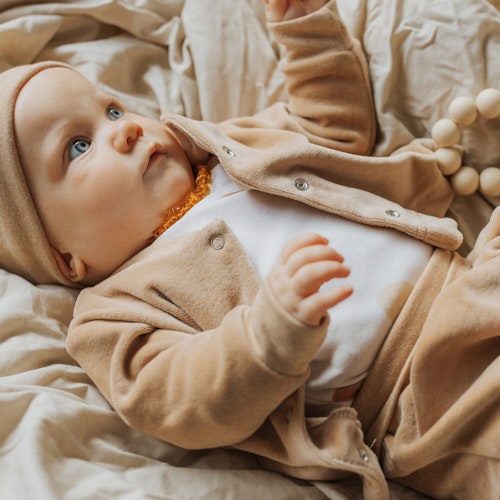Velours Babyjacke aus Bio Baumwolle