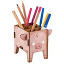 Vorschaubild Stiftehalter Schwein – Holz Stiftebox mit Stecksystem