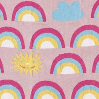 Krabbeldecke Baumwollstrick mit Regenbögen 90 x 105 cm