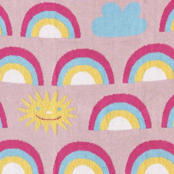 Krabbeldecke Baumwollstrick mit Regenbögen 90 x 105 cm