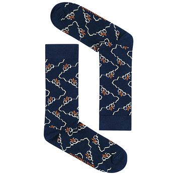 Socken Fahrräder Zickzack blau