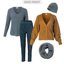 Vorschaubild Warmer Damen Schlauchschal Strick rauchblau