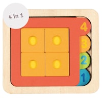 Schichtenpuzzle mit Zahlen und Formen