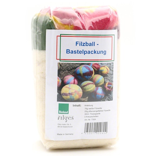 Filzball-Bastelpackung zum Nassfilzen
