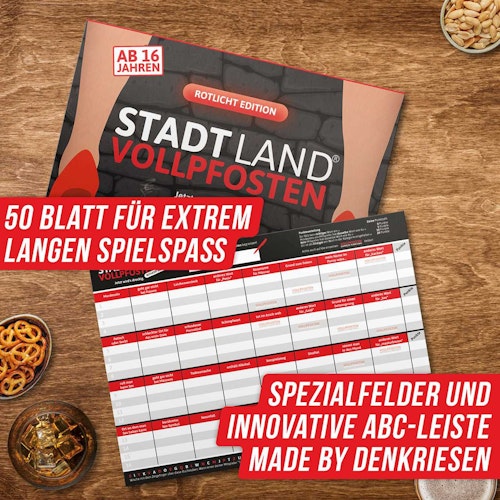 Stadt Land Vollpfosten- Rotlicht Edition A4 ab 16