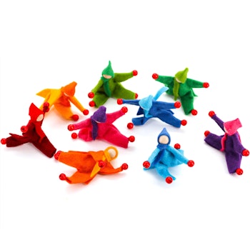 9 Biegepüppchen Regenbogenfarben – 7 cm